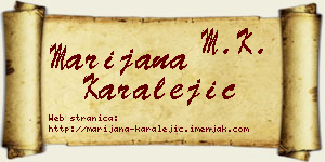 Marijana Karalejić vizit kartica